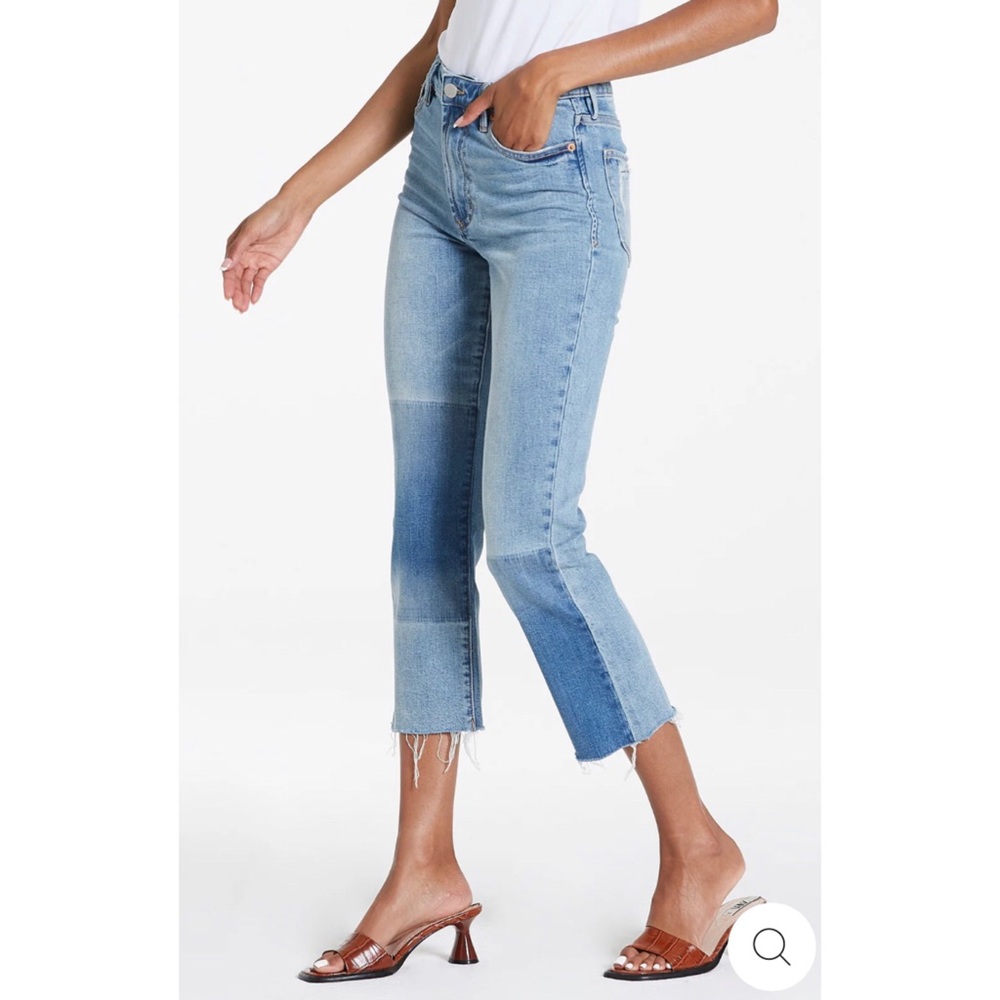 New Frankie Super High Rise Cropped Straight Jeans in Tide Pool